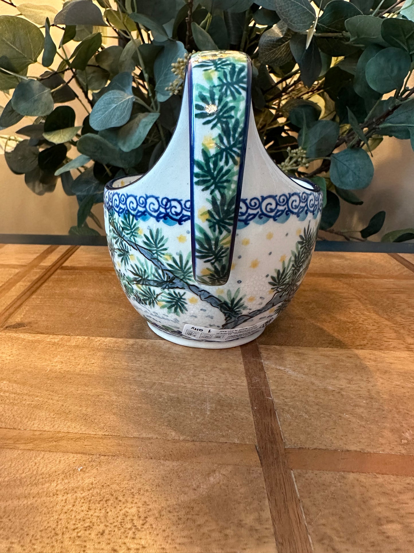 Ceramika Artystyczna Polish Pottery, Unikat Cozy Bullfinch, Loop Mug/Bowl