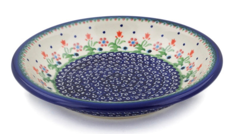 Ceramika Bona Polish Pottery, Spring Flowers, Pasta Bowl