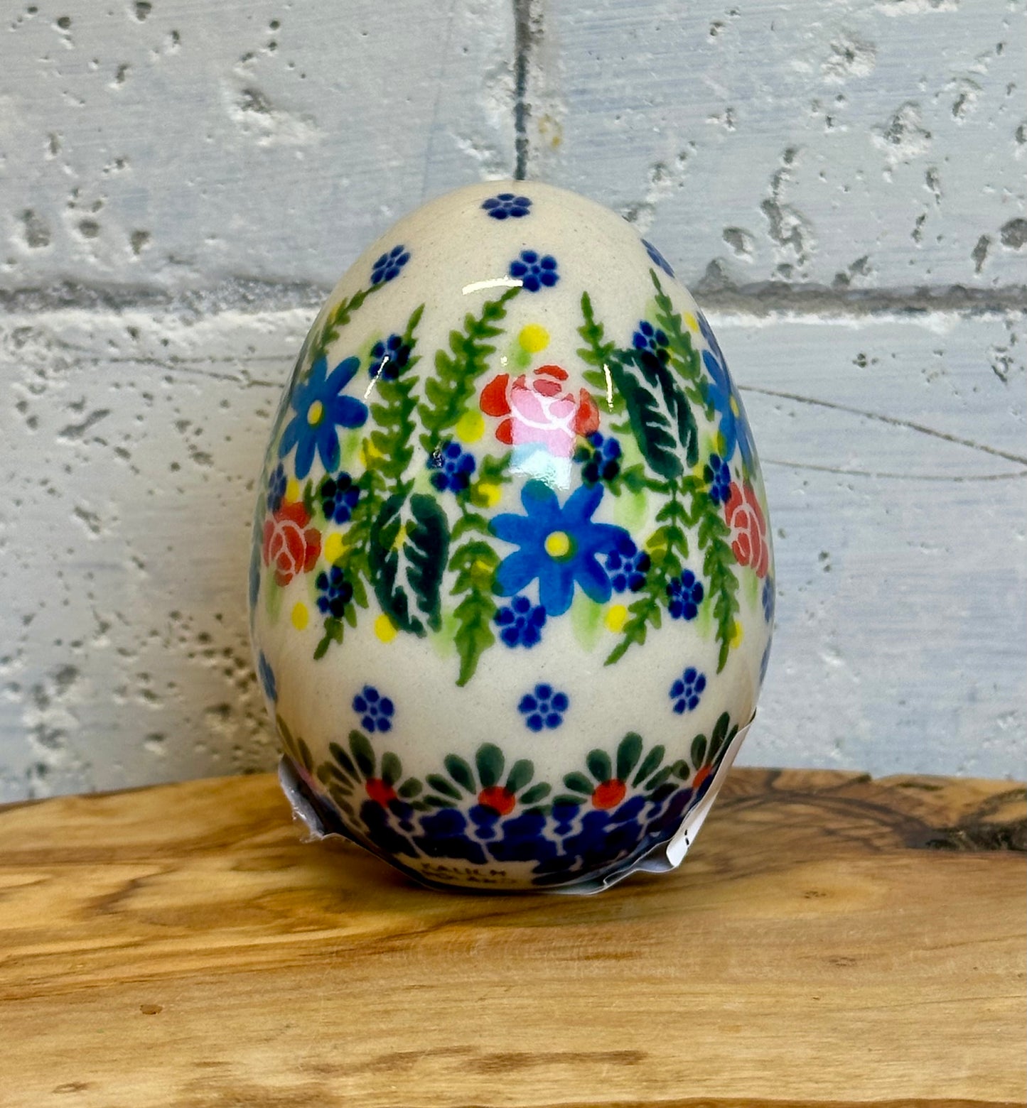 Kalich, Red and Blue Flower, Egg 3"
