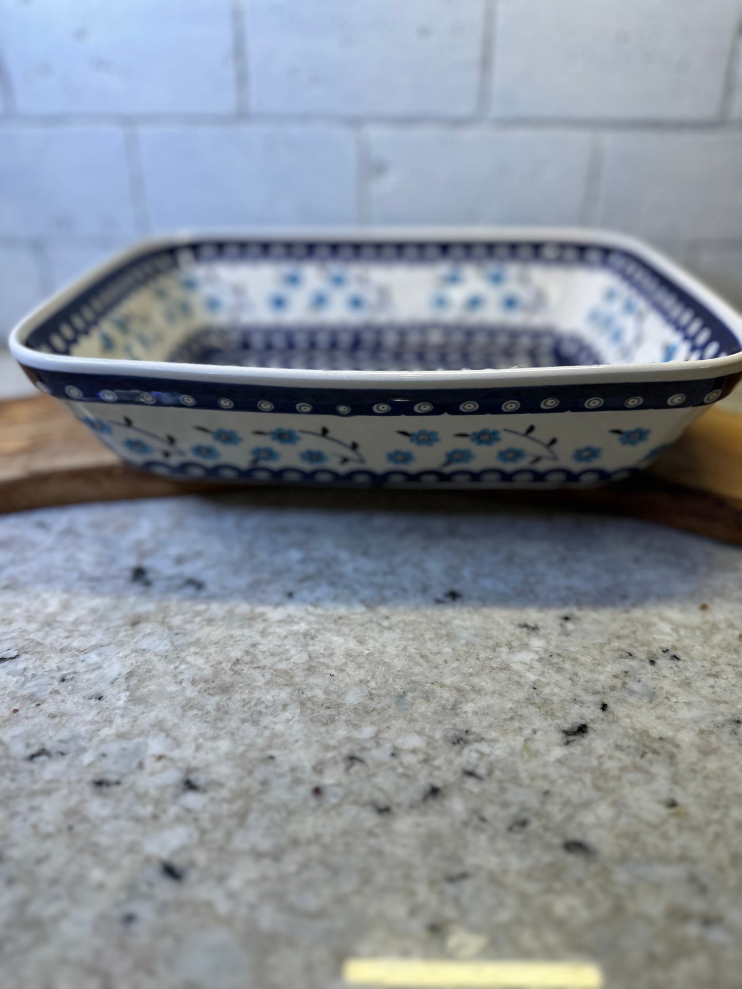 Zaklady Polish Pottery, Forget Me Not, Rectangular Baker
