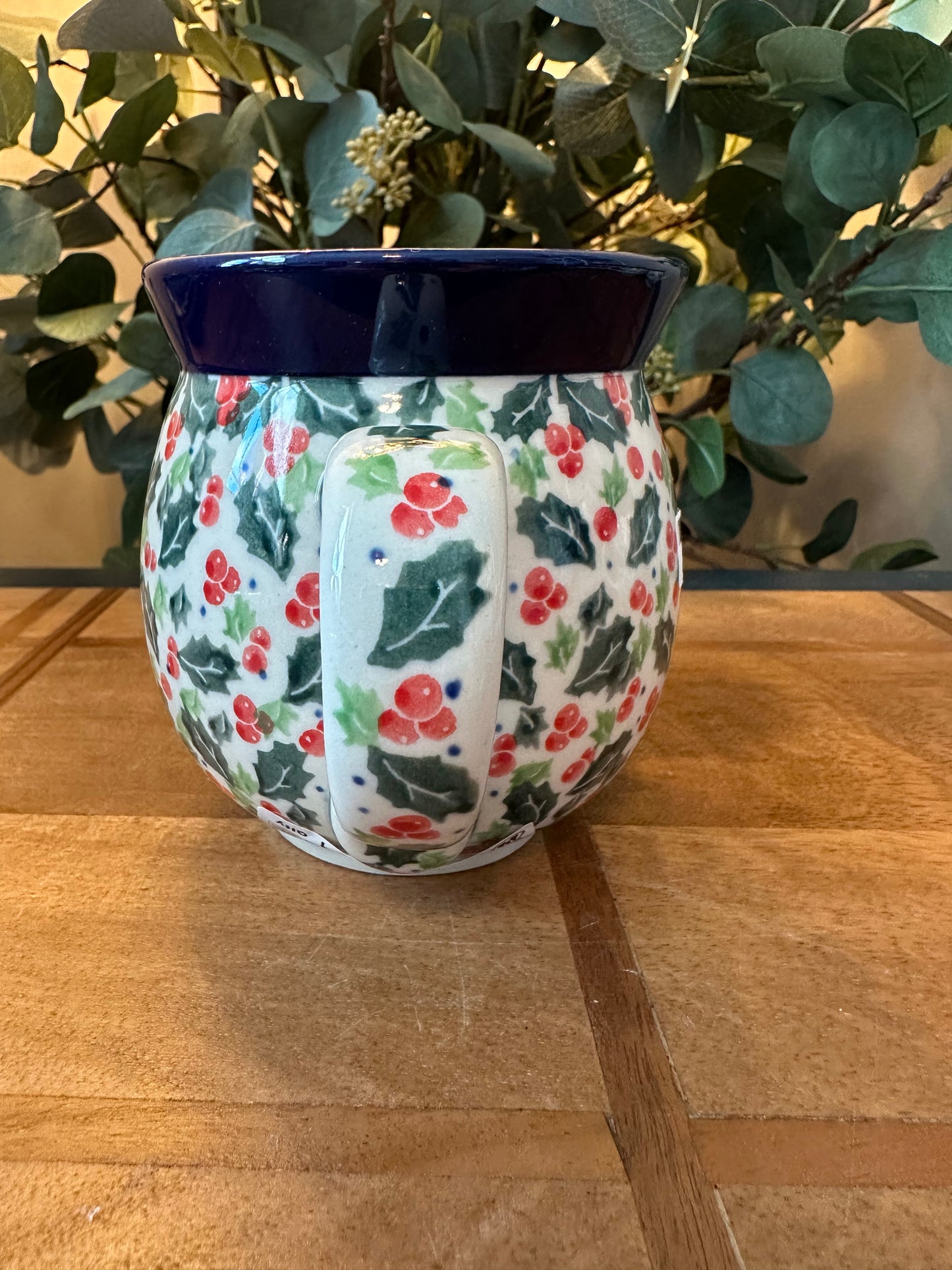 Ceramika Artystyczna Polish Pottery, Unikat, Festive Berries Bubble Mug 16 oz.