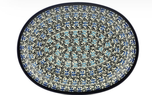 Zaklady, Black and Blue Lace, Platter 11.5"
