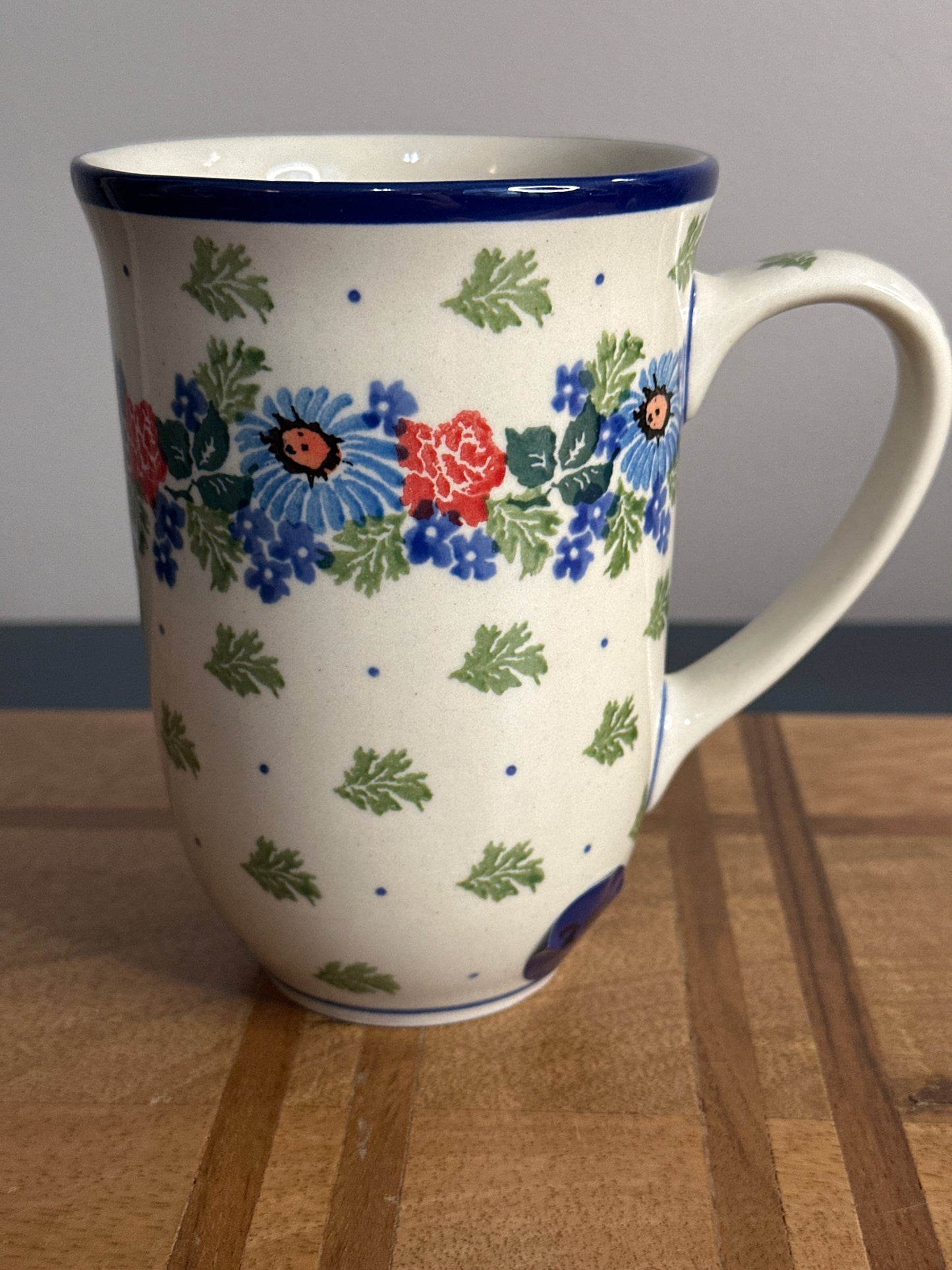 Ceramika Artystyczna Polish Pottery, Countryside Floral Bloom, 19 oz XL Mug