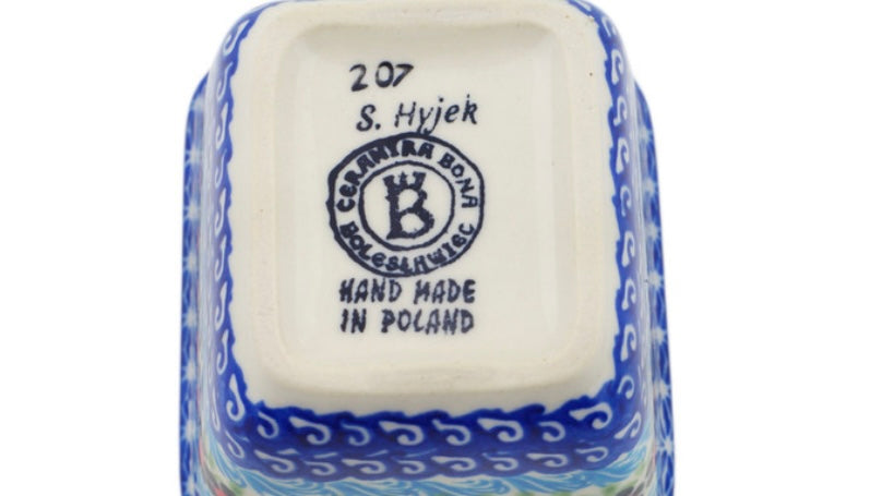 Ceramika Bona Polish Pottery, Cheerful Poppies, Sugar Packet Holder