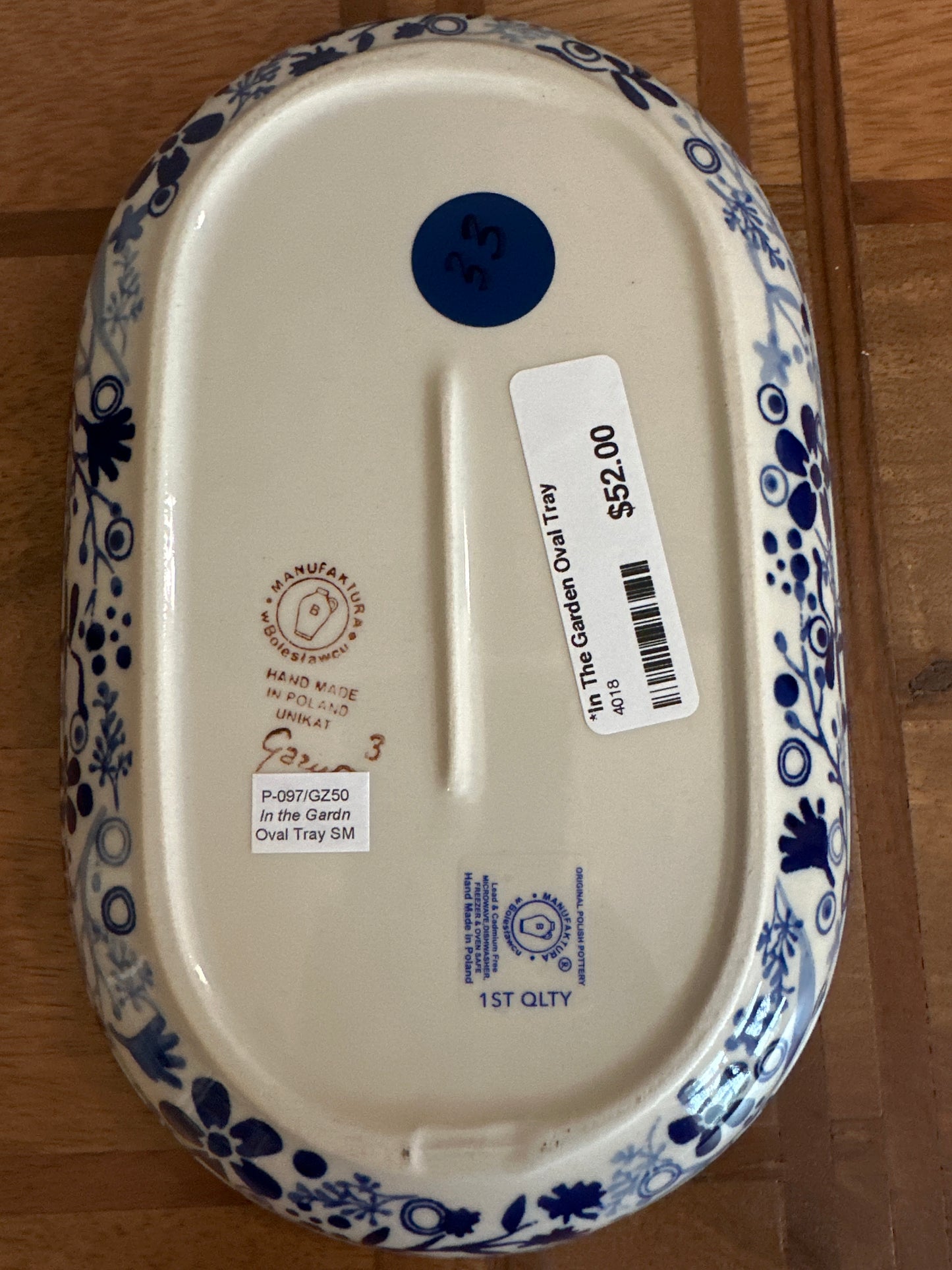 Manufaktura Polish Pottery In The Garden Oval Tray