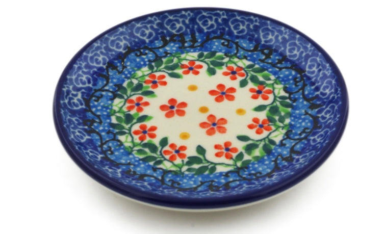 Ceramika Artystyczna Polish Pottery, Little Flowers, Mini Plate/Coaster