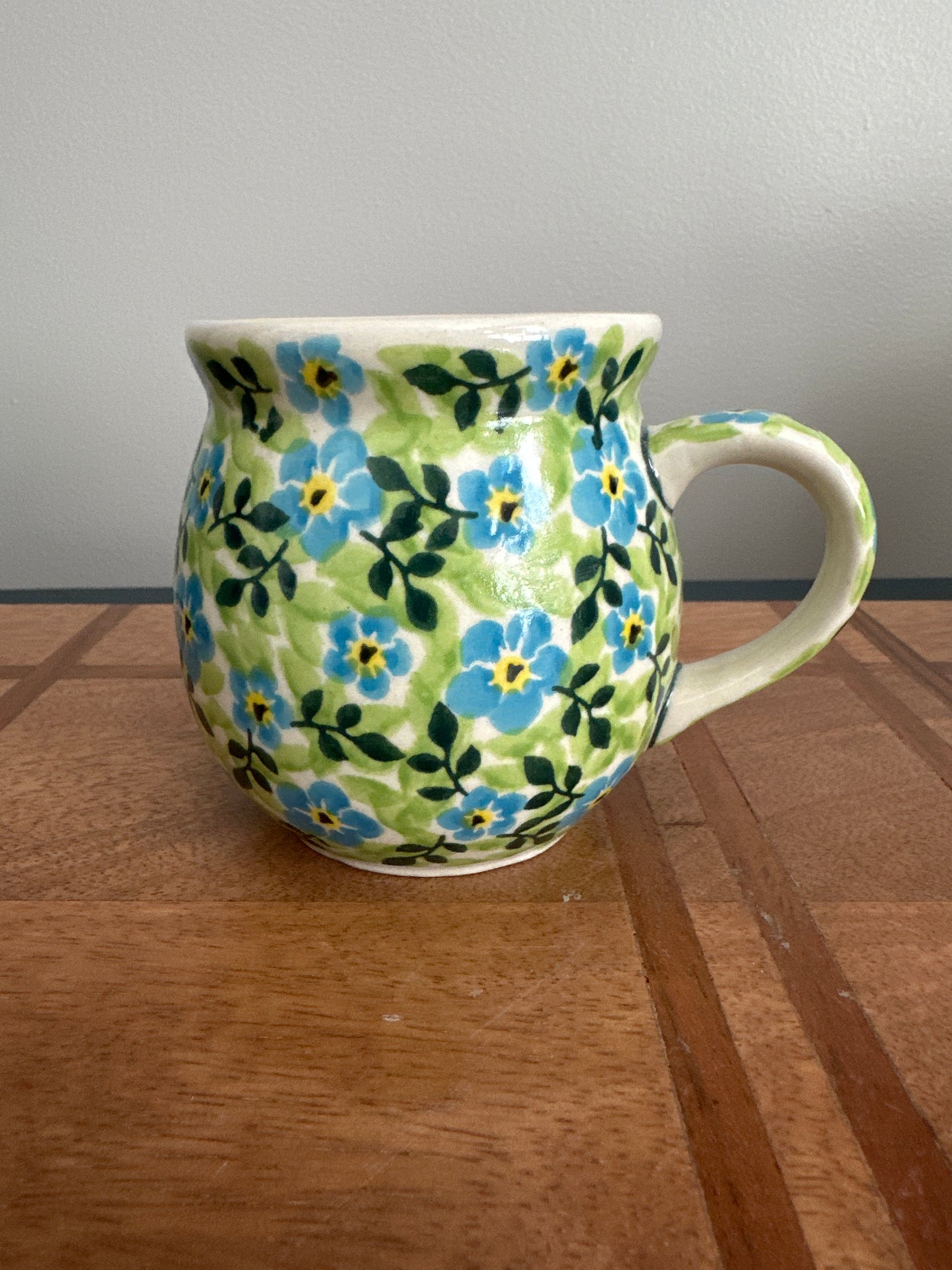 Amfora Polish Pottery, Green Monster, 12 oz Belly Mug/Cup