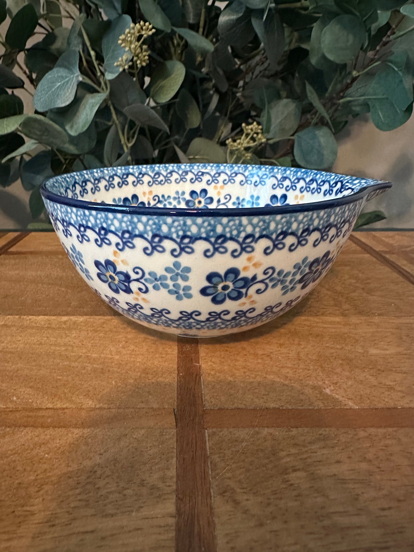 Ceramika Arystyczna Polish Pottery, Blue Daydreaming, Spouted Bowl