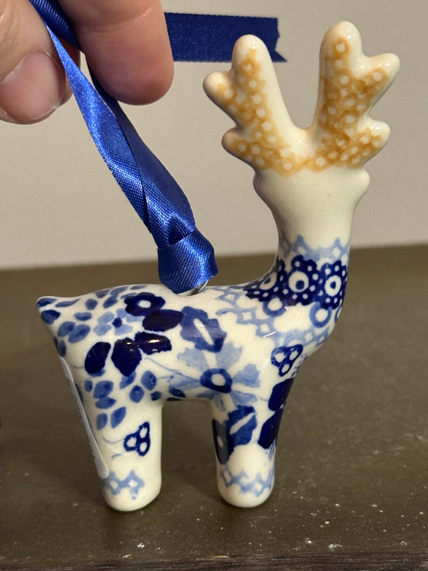 Manufaktura Indigo Garden Reindeer Ornament
