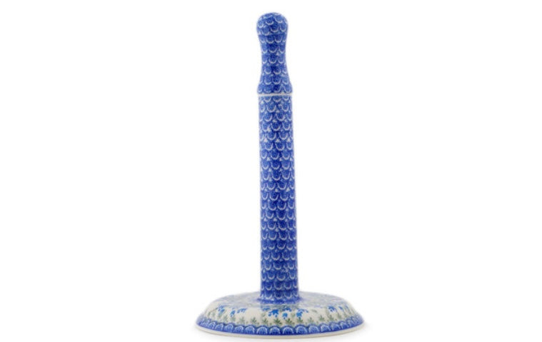 Ceramika Artystyczna Polish Pottery, Blue Tulip, Paper Towel Stand