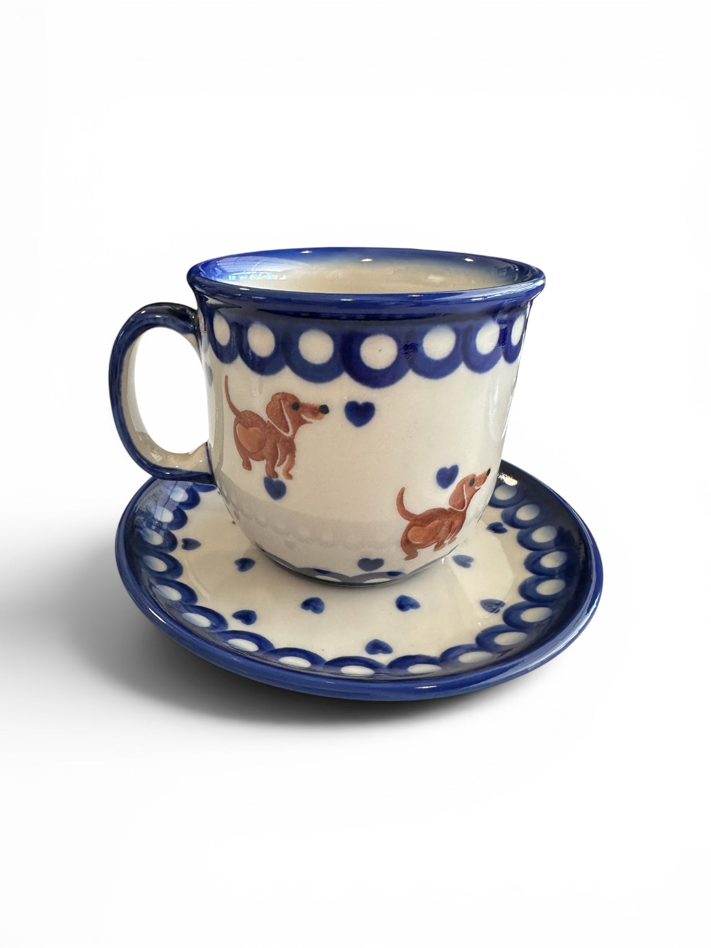 Kalich, Brown Dachshund, Cup and Saucer