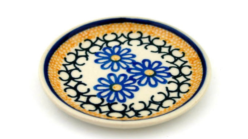 Ceramika Artystyczna Polish Pottery, Daisy Stepping Stones, Mini Plate/Coaster
