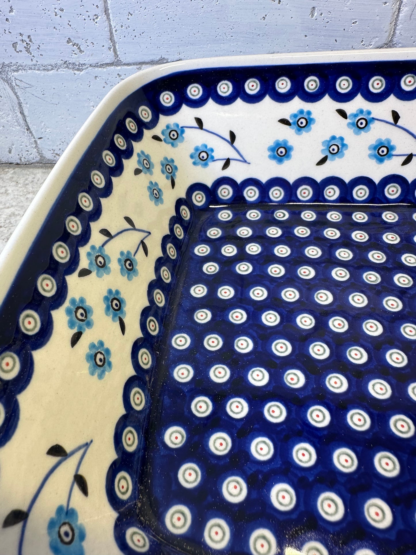 Zaklady Polish Pottery, Forget Me Not, Rectangular Baker