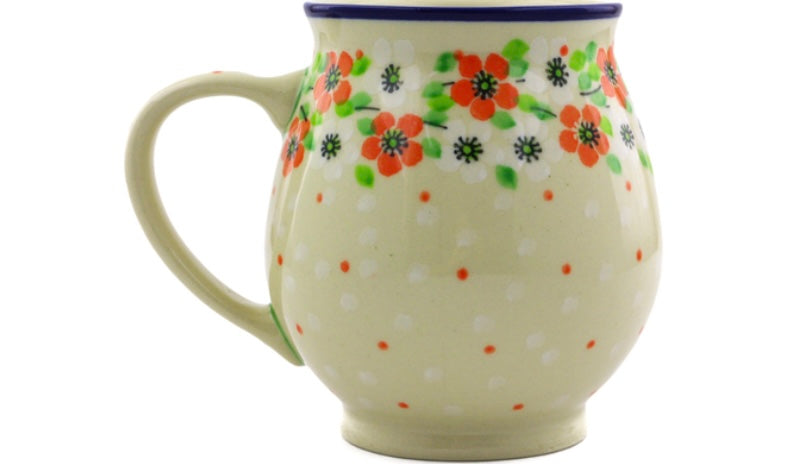 Ceramika Artystyczna Polish Pottery, Simple Scarlet, Bubble Mug