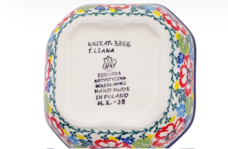Ceramika Artystyczna, Unikat Hummingbird Meadow, Square Bowl