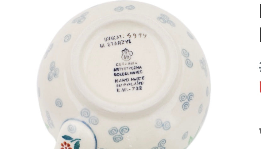 Ceramika Artystyczna Polish Pottery, Unikat Picnic In Autumn, Bubble Mug