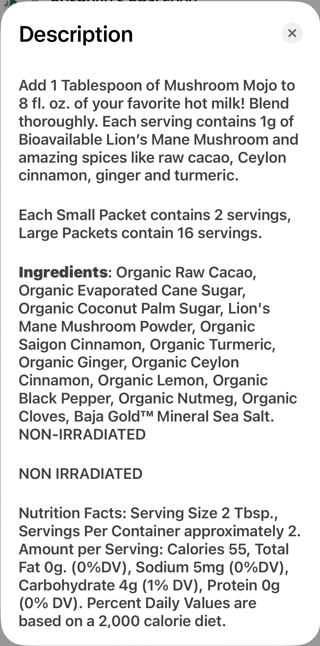 Rosebud's Real Food, Mushroom Mojo 6.4 oz