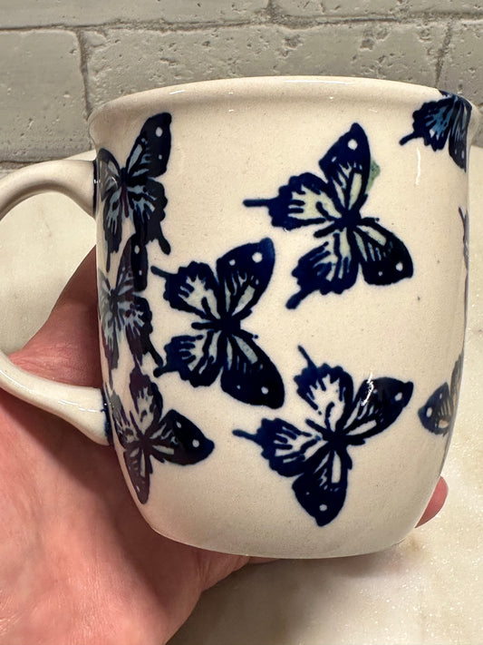Zaklady Polish Pottery, Butterflies, Straight Mug