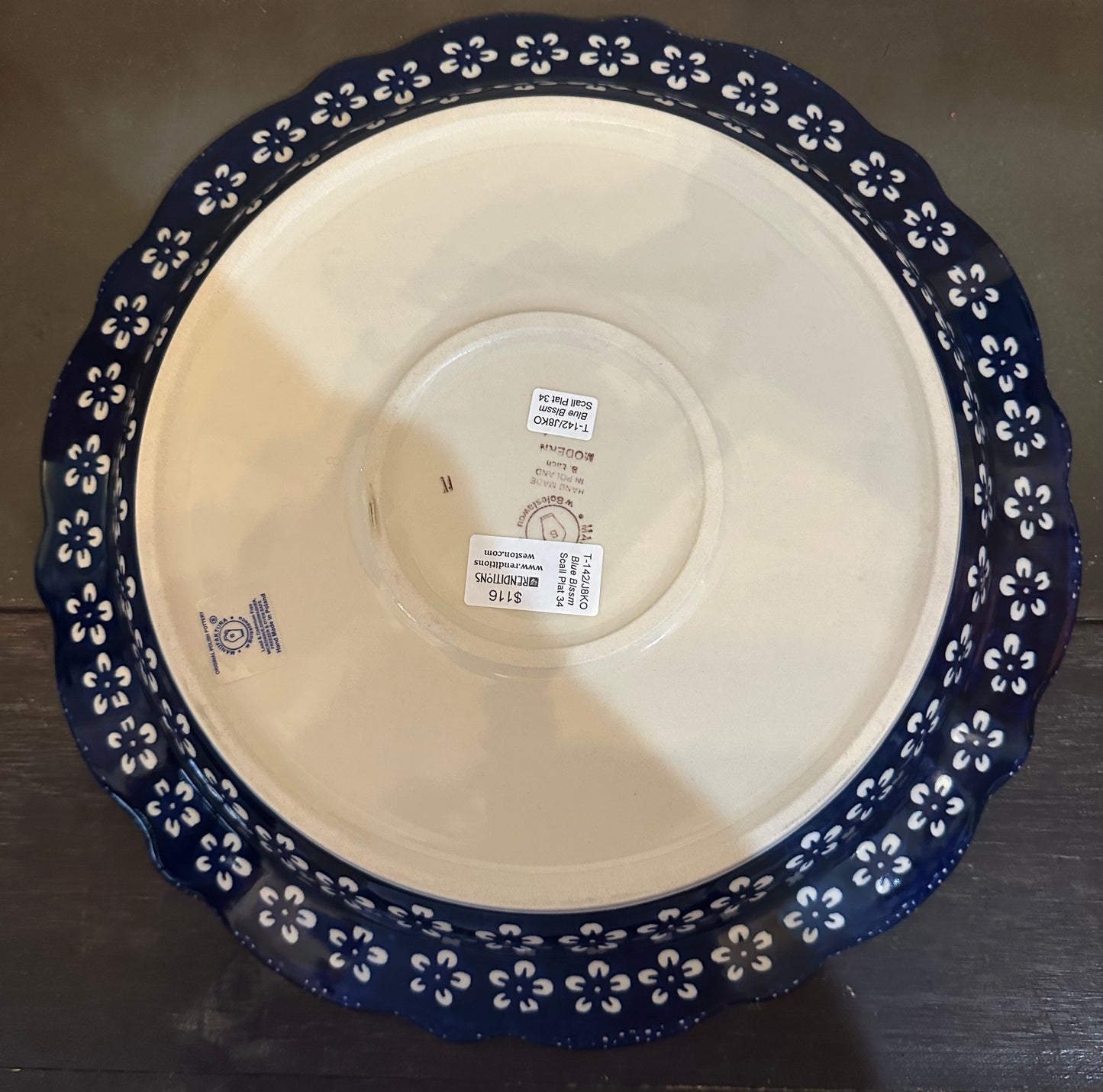 Manufaktura Blue Blossom, Scalloped Platter