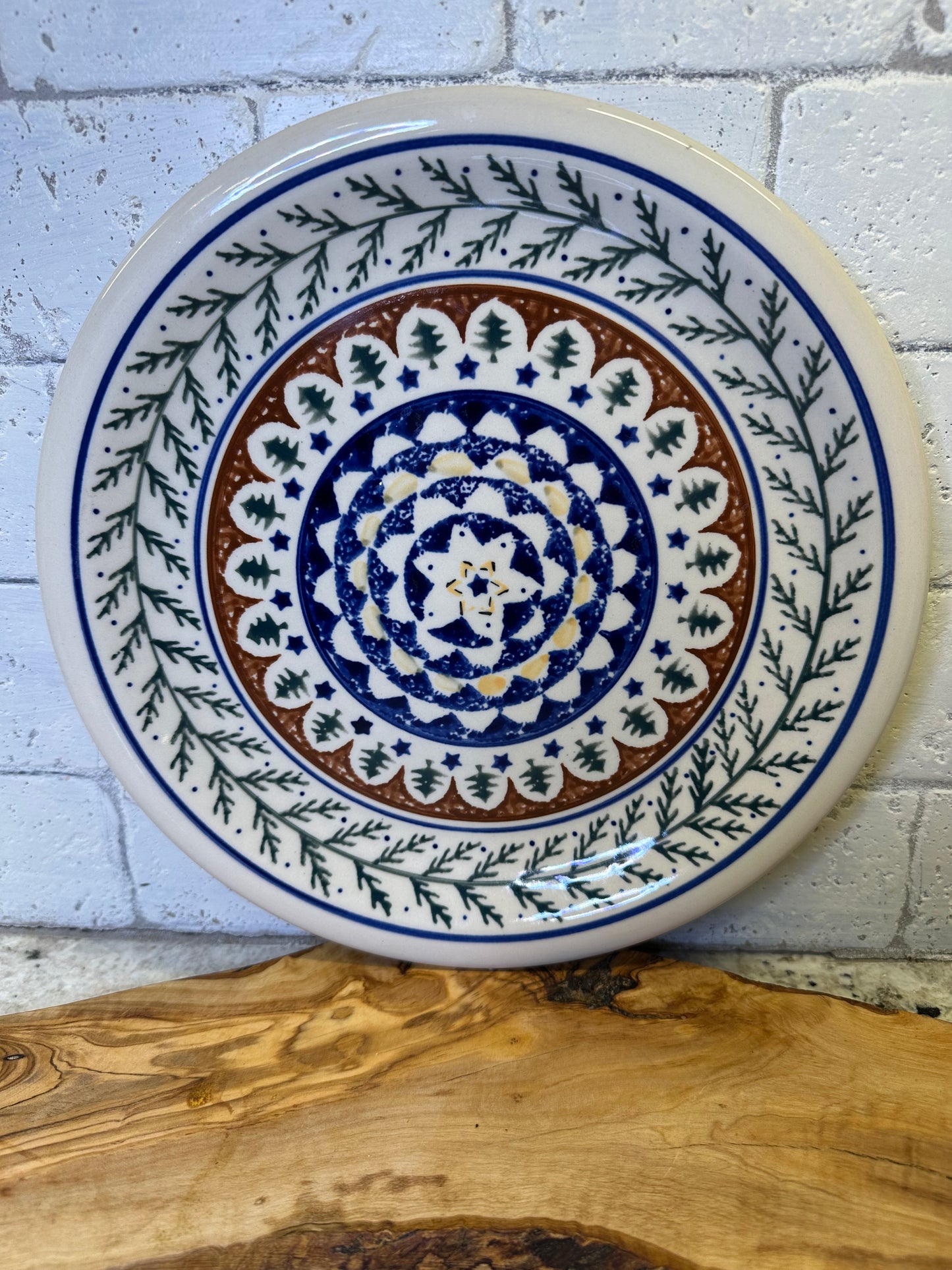 Zaklady Polish Pottery, Pine Boughs, Dinner Plate, Preowned