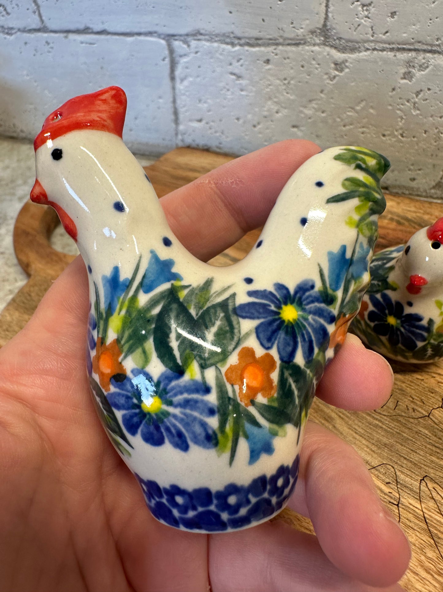 Kalich, Art Level, Blue Floral, Rooster/Hen, Salt/Pepper Set