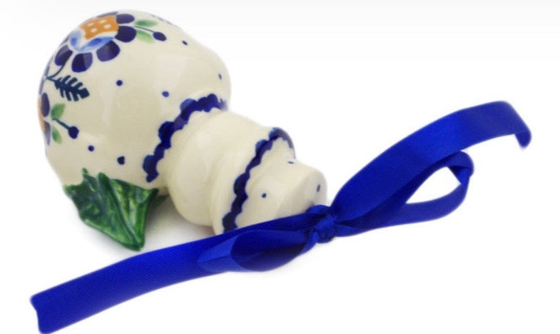 Manufaktura, Orange/Blue Flowers, Snowman Ornament