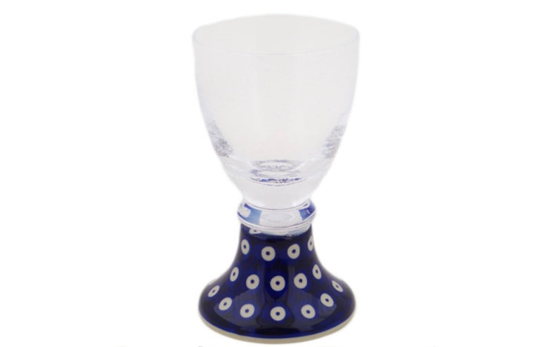 Manufaktura Polish Pottery,Traditional Peacock Eyes, Goblet