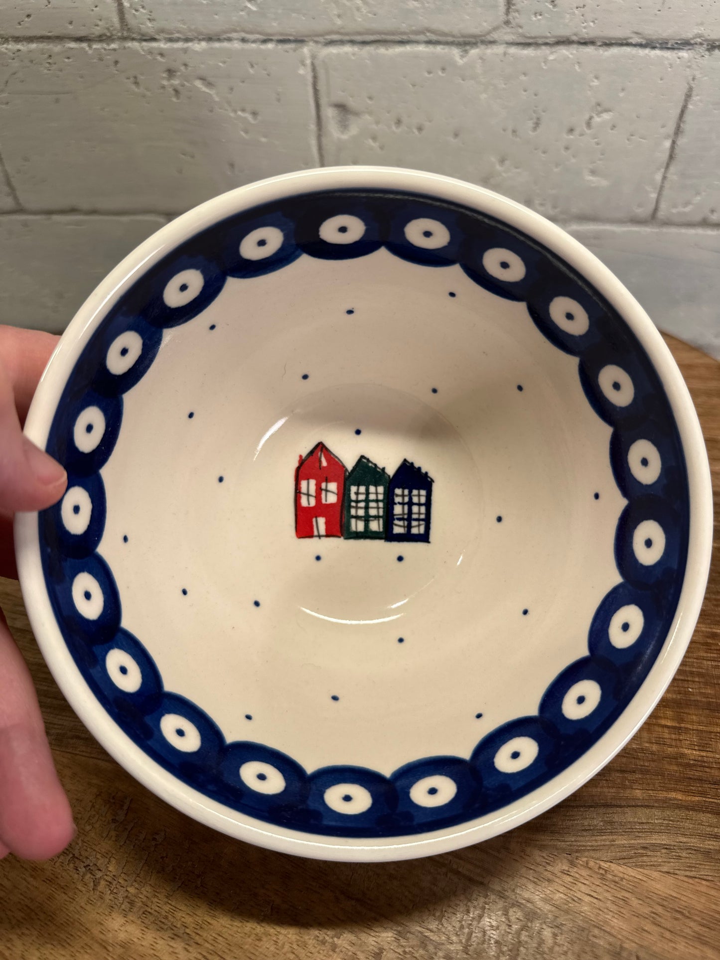 Ceramika Amfora Polish Pottery, Signature Unikat, Polish Town, Bowl