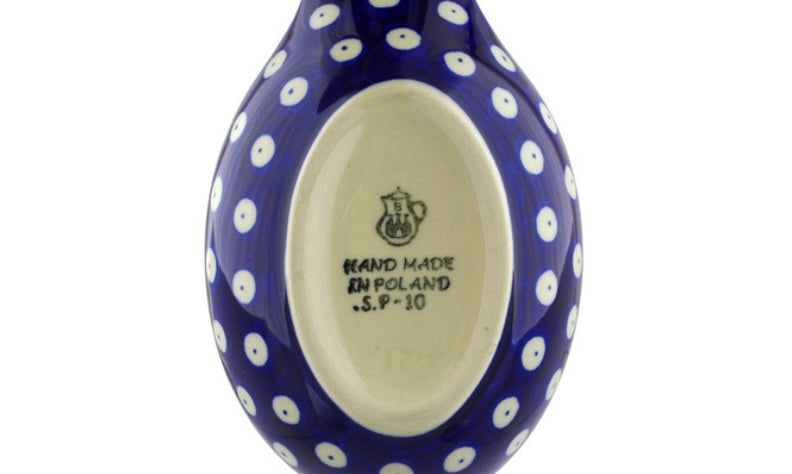 Ceramika Artystyczna Polish Pottery, Traditional Blue Eyes, Spoon Rest