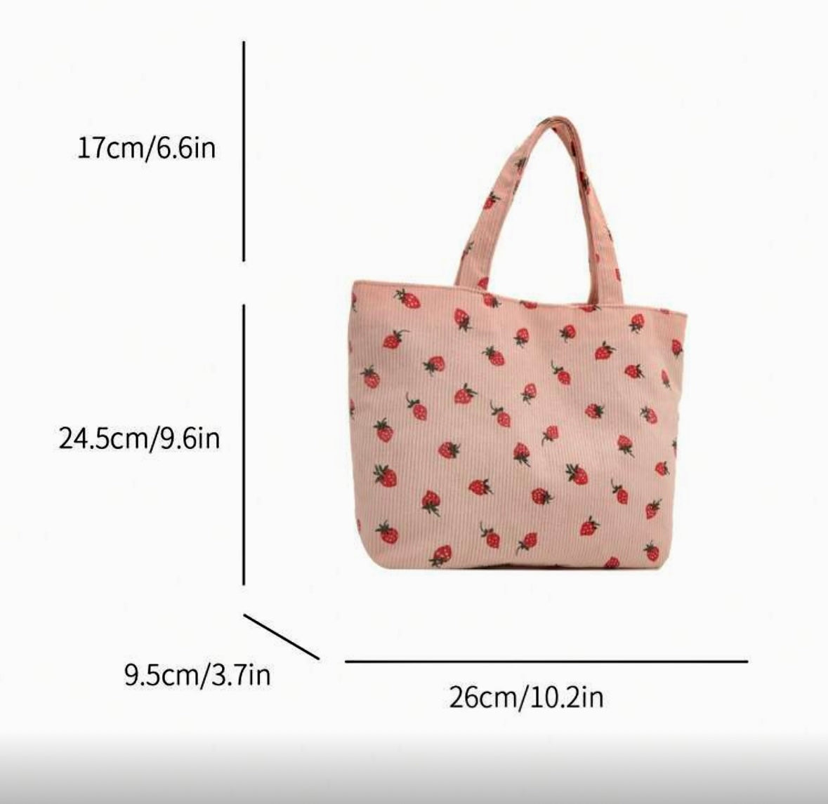 Medium Strawberry Tote Bag