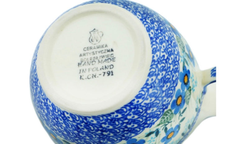 Ceramika Artystyczna Polish Pottery, Blue Joy, Loop Soup Mug/Bowl