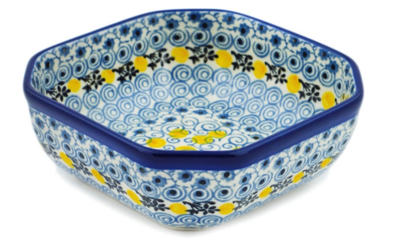 Ceramika Artystyczna Polish Pottery, Lemon Season, Square Bowl