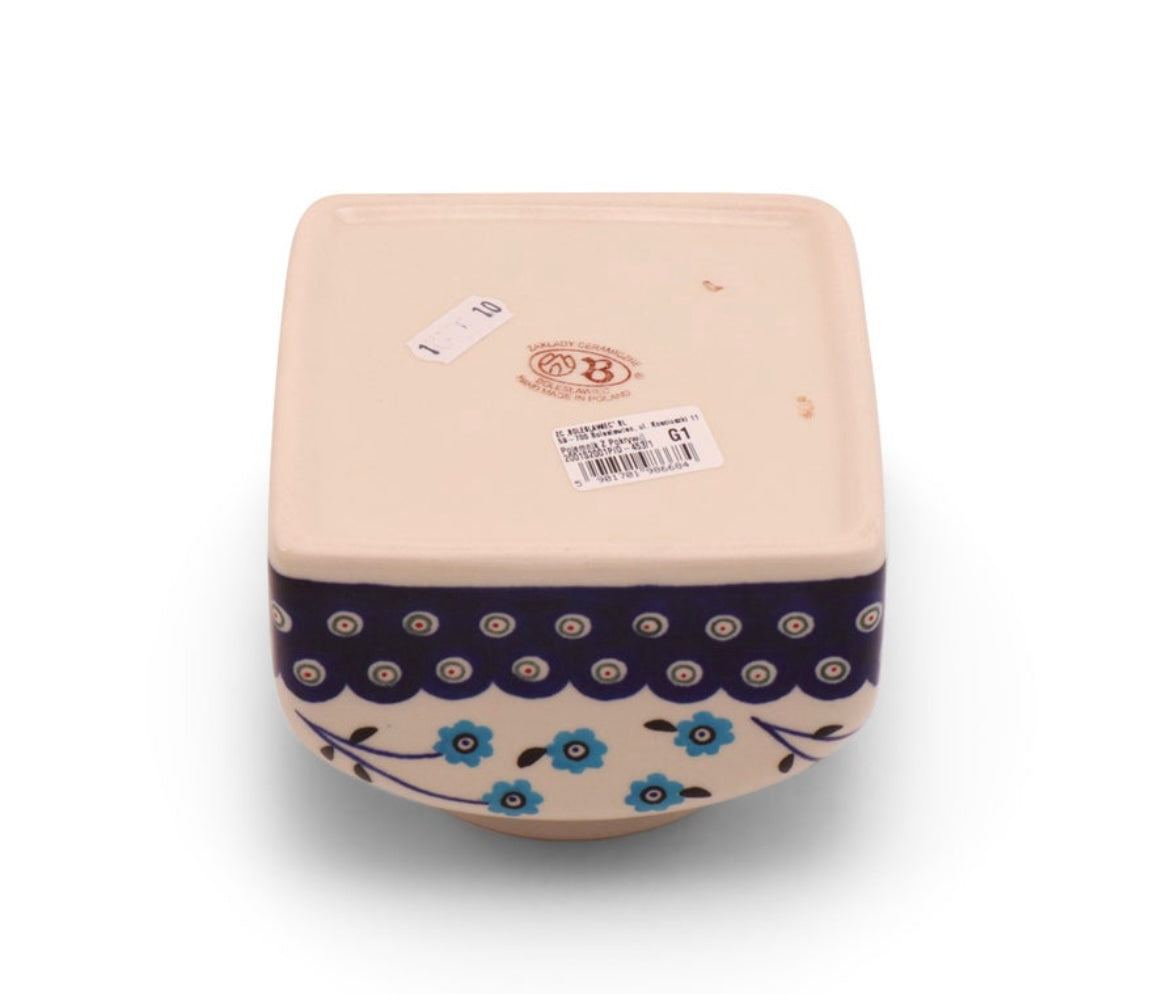 Zaklady Polish Pottery, Forget Me Not, Container with Lid