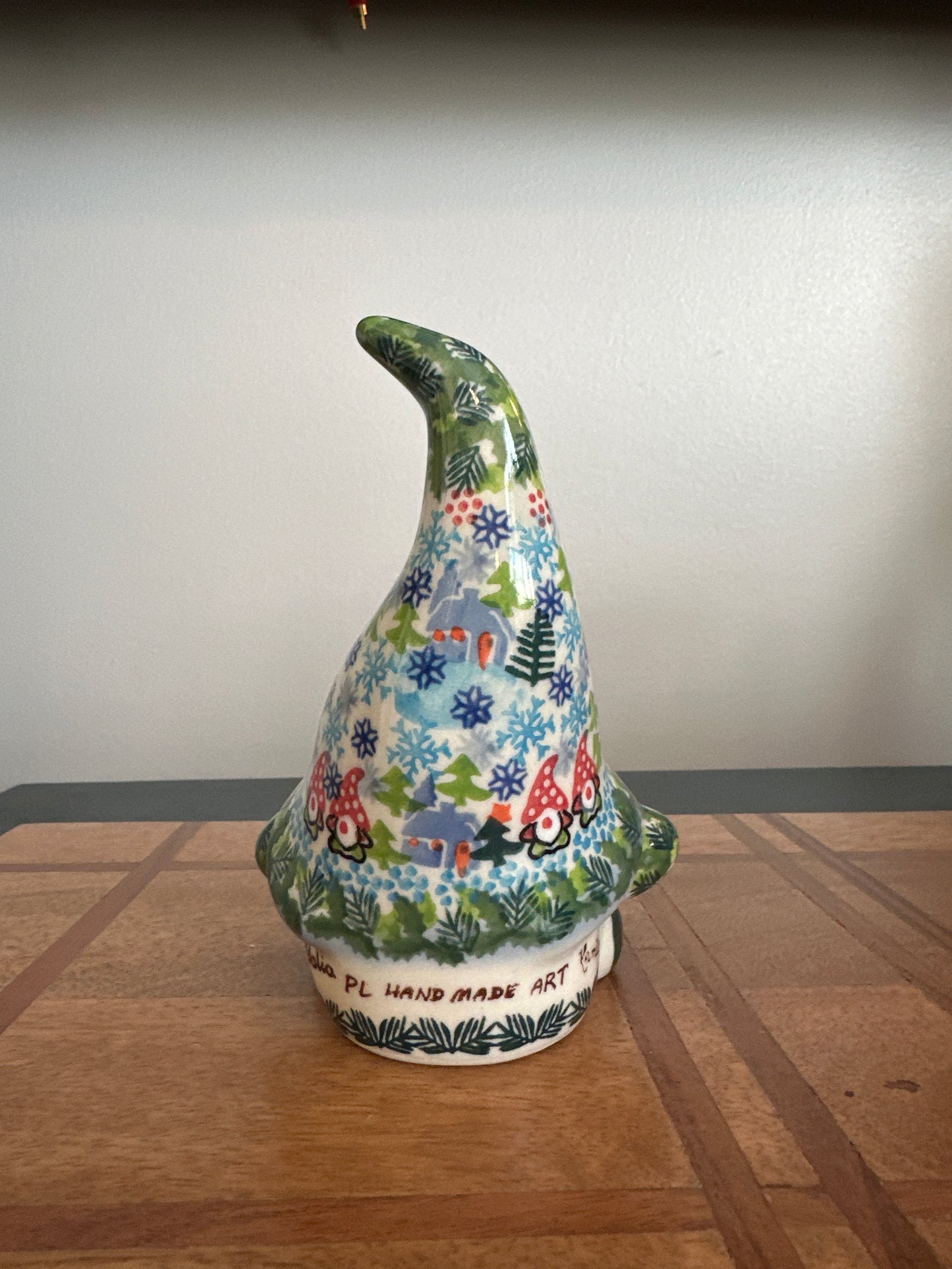 Galia Polish Pottery handmade by Galia, Winter Gnome Medium