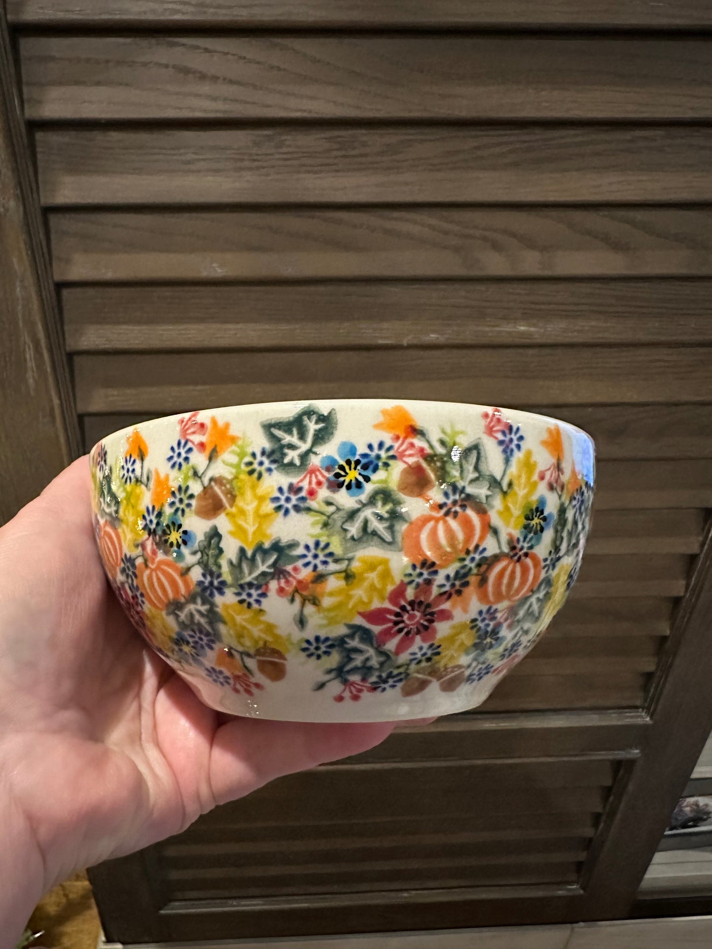 Vena Pumpkin and Flowers 6" Bowl