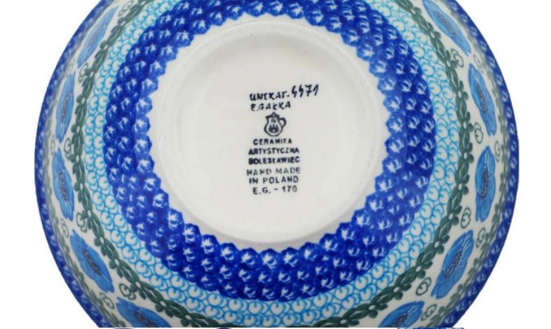 Ceramika Artystyczna Polish Pottery, Unikat Morning Poppies Bowl