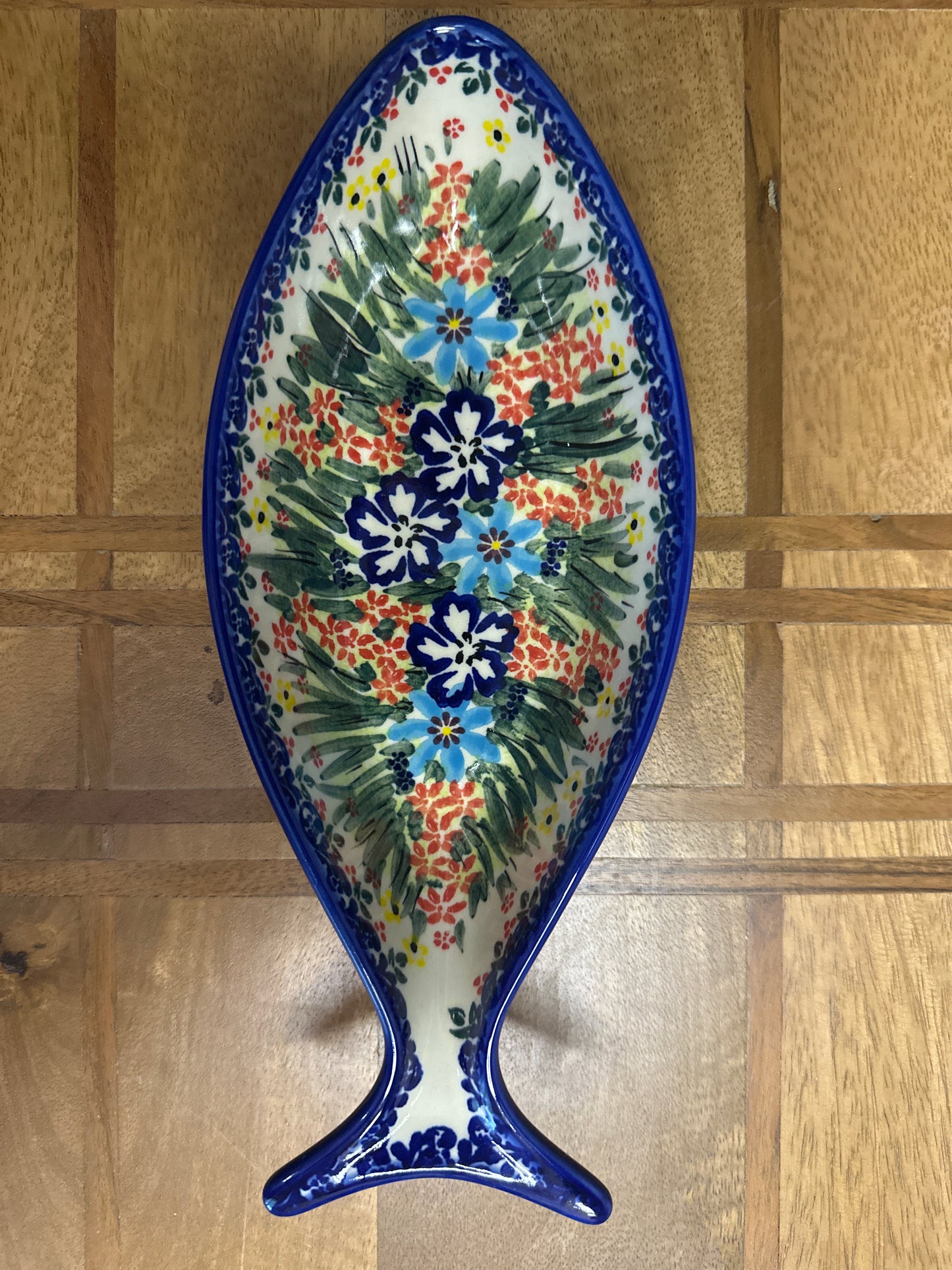 Dalia Polish Pottery, Signature Unikat, Fish Shaped 10", Platter/Bowl