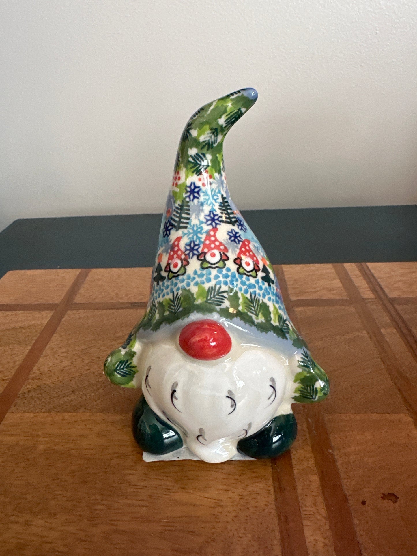 Galia Polish Pottery handmade by Galia, Winter Gnome Medium