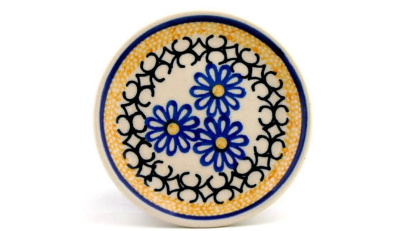 Ceramika Artystyczna Polish Pottery, Daisy Stepping Stones, Mini Plate/Coaster