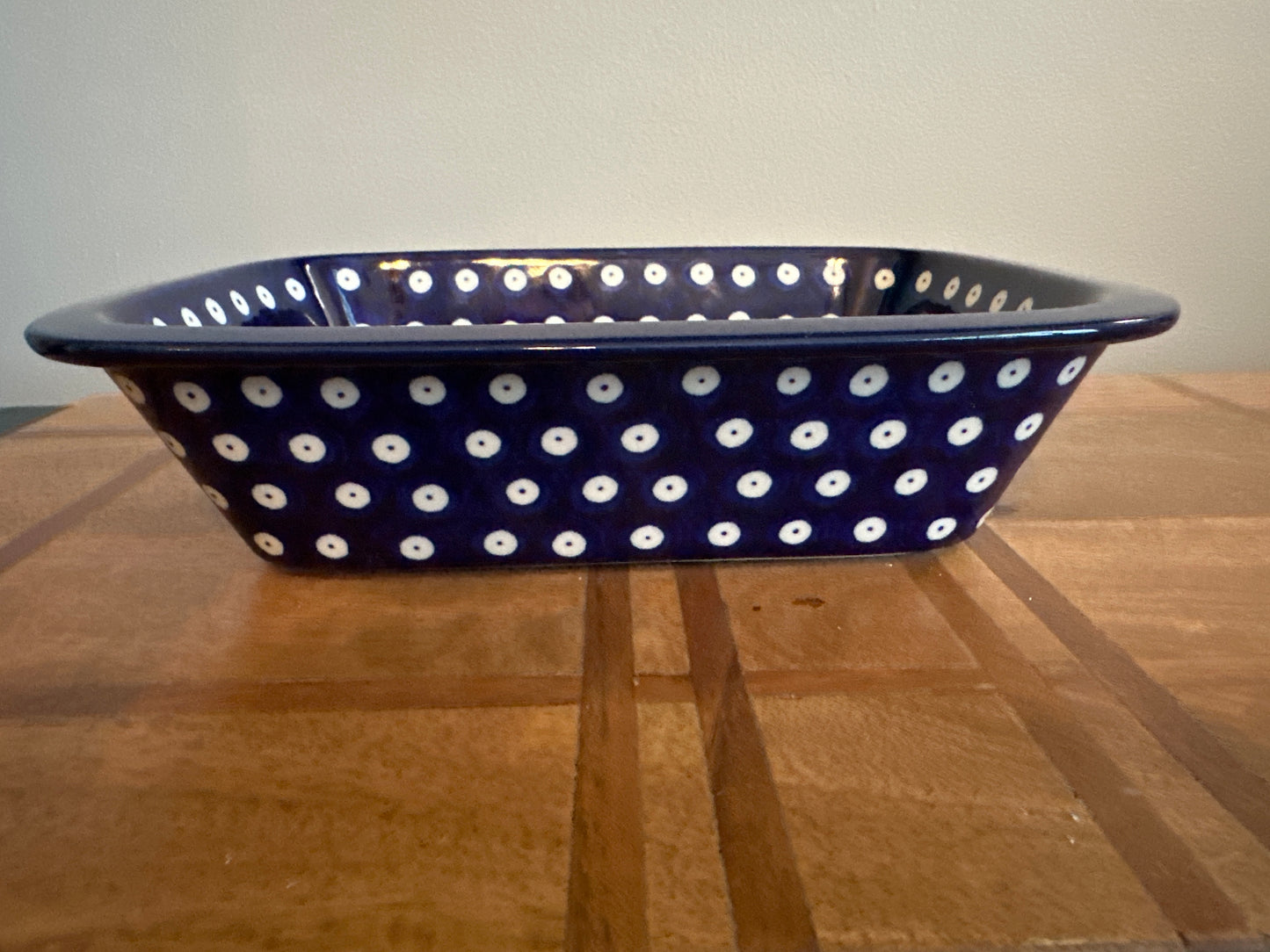 Ceramika Artystyczna Polish Pottery Traditional Dot Medium Rectangular Baker