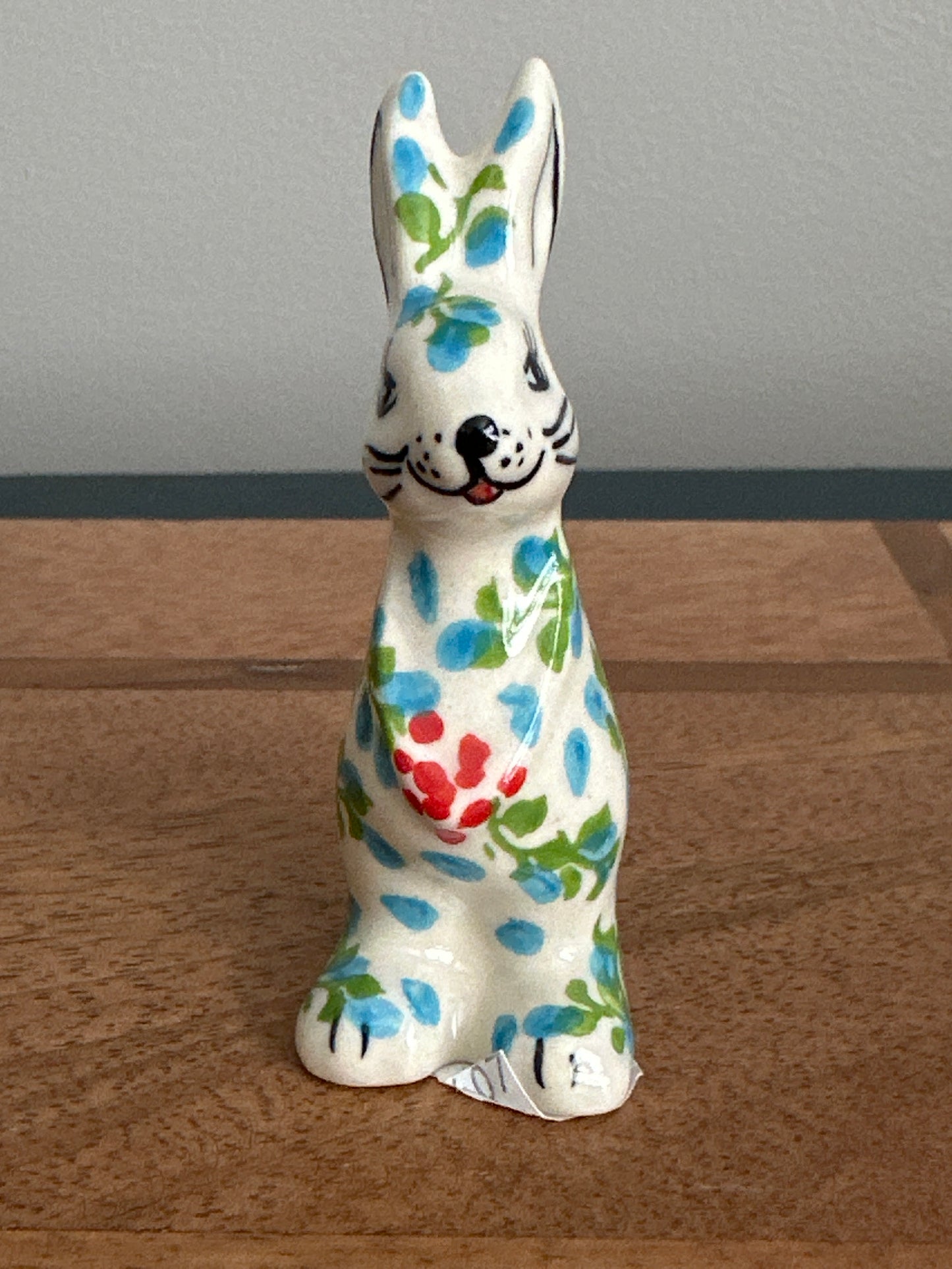 Kalich Polish Pottery, Art Level, Mini Stand Up, 3", Rabbit/Bunny Figurine, Pattern A