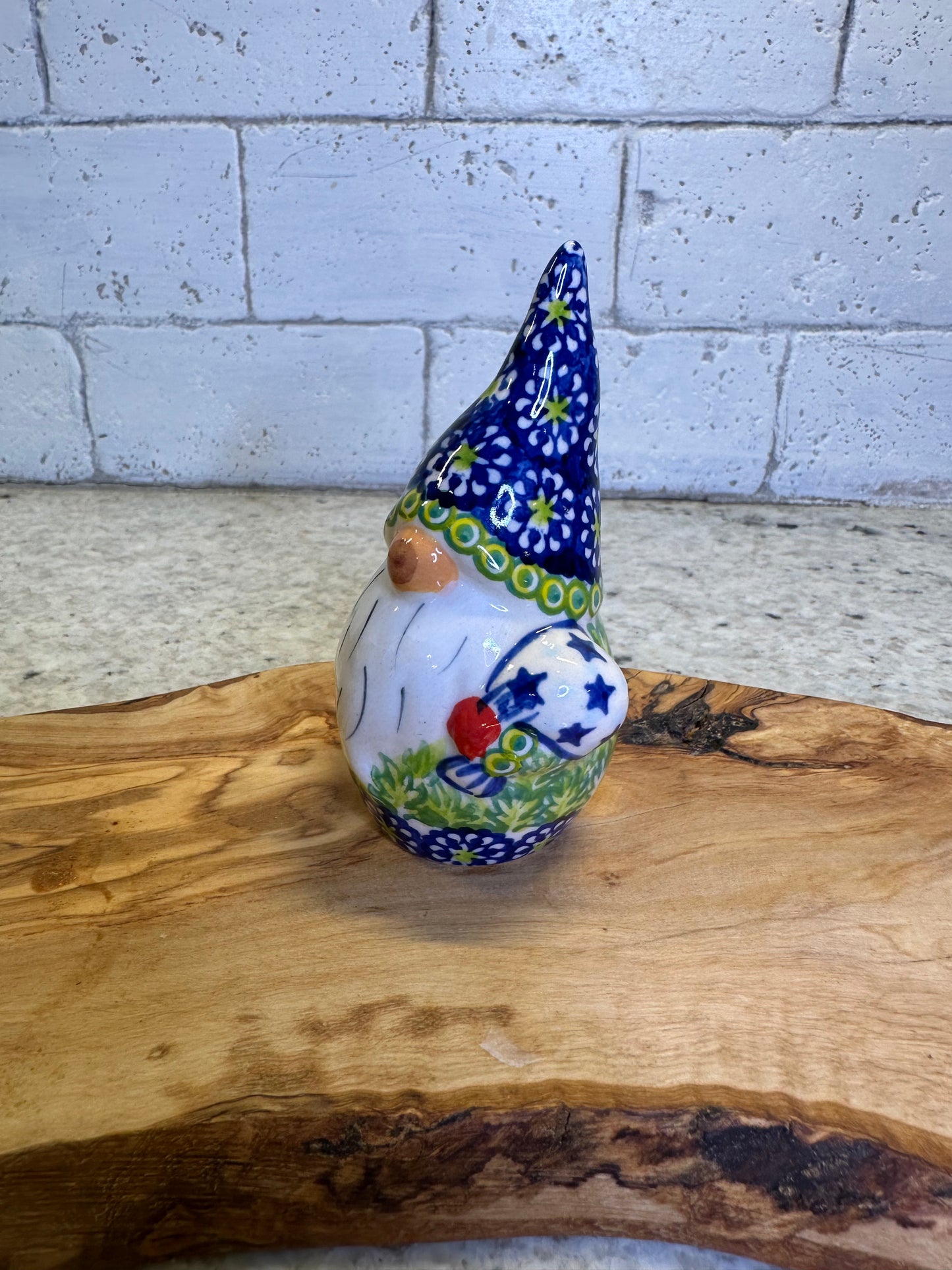 Kalich Polish Pottery, Gnome With Ornament, Figurine