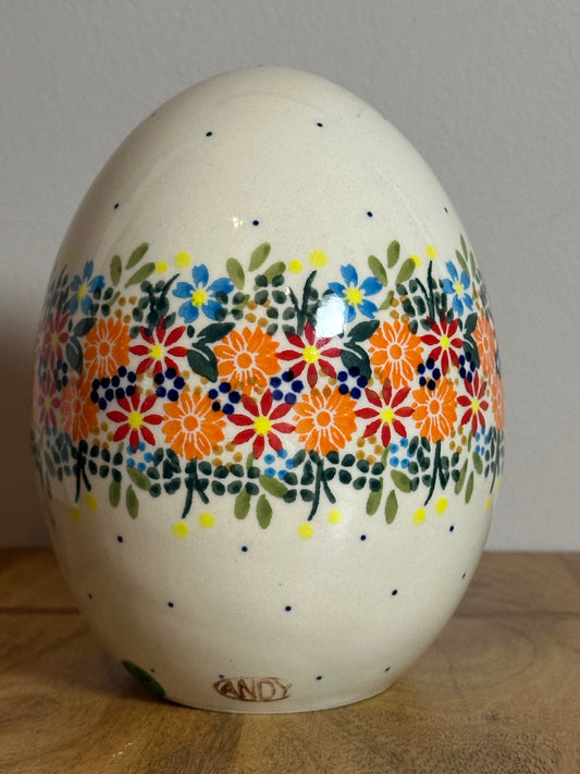 Andy, Floral Ring, 6" Preowned, 6" Egg Figurine