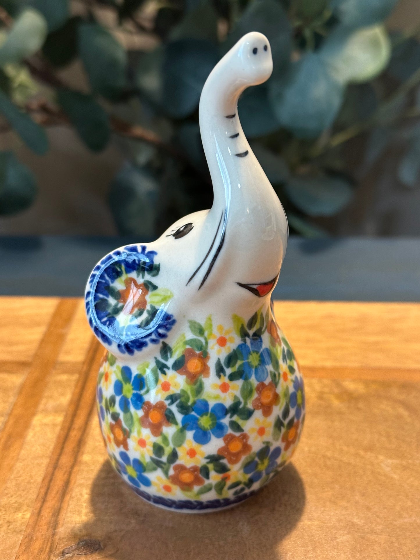 Kalich Polish Pottery. Unikat Art Level, Ellie's Floral Fiesta, Figurine/Ring Holder