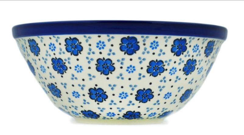 Ceramika Artystyczna Polish Pottery, Flowing Blues, Nesting/Mixing/Serving Bowl