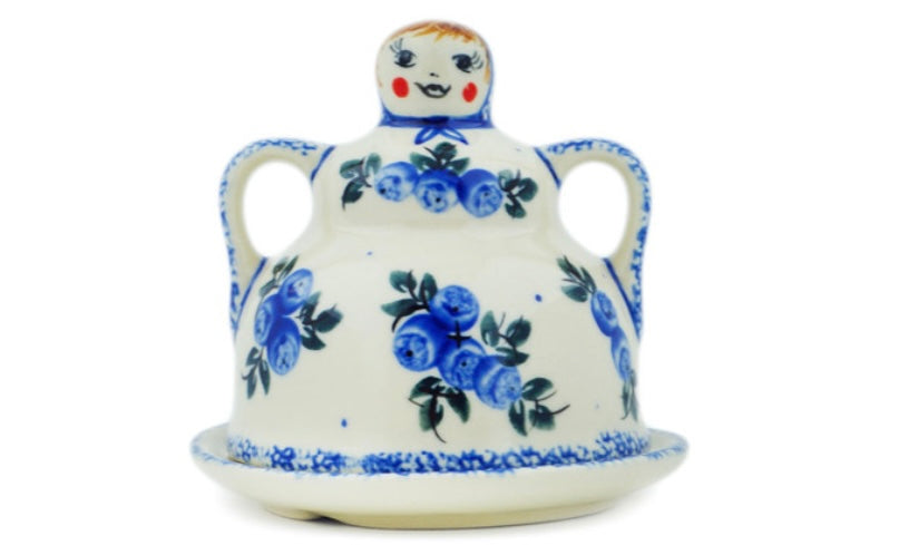 Cergor Polish Pottery, Blueberry Special, Cheese Lady