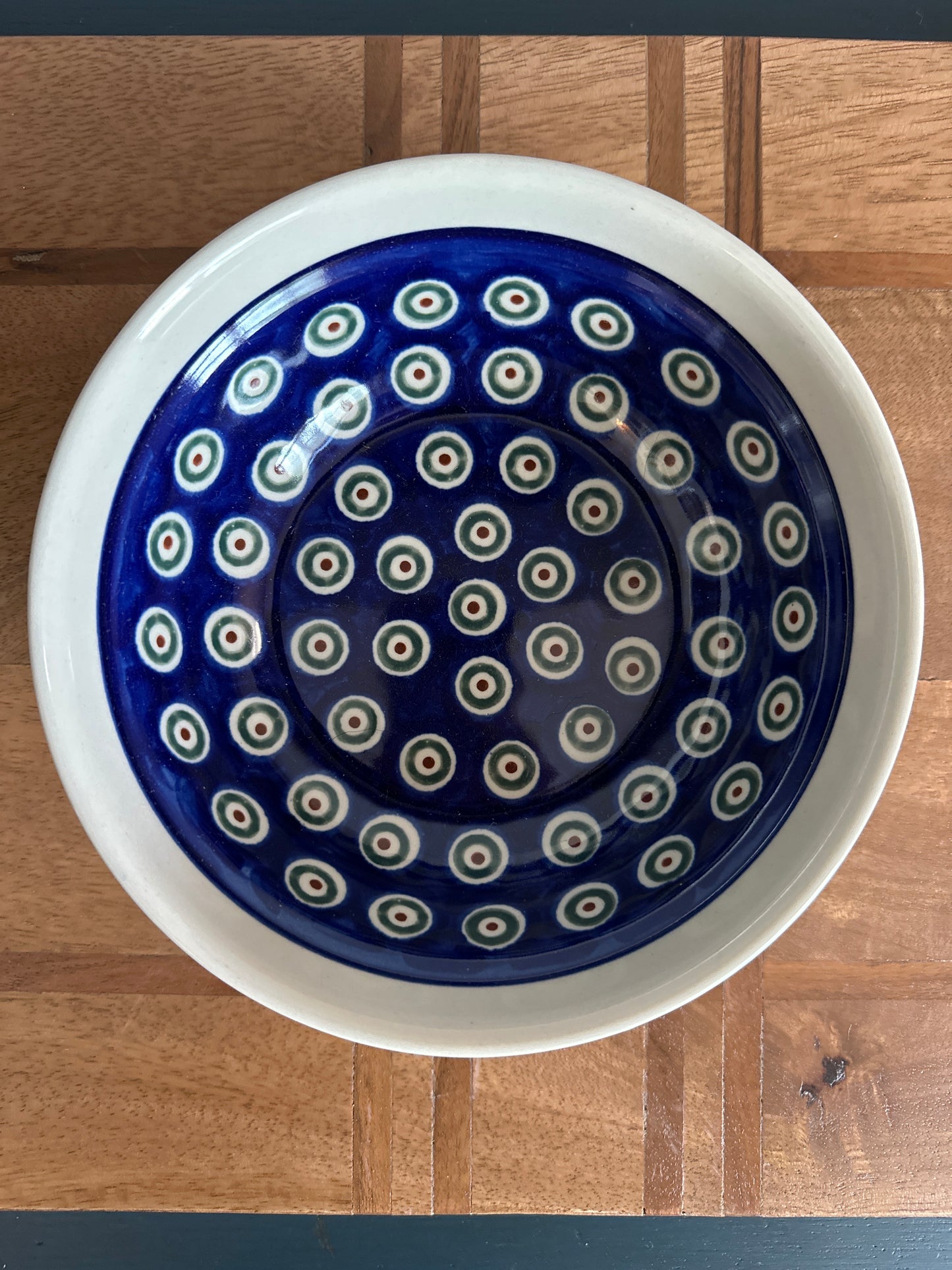 Zaklady Polish Pottery, Traditional Peacock Leaves, Preowned Bowl