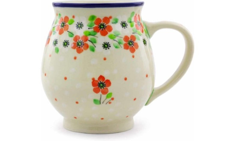 Ceramika Artystyczna Polish Pottery, Simple Scarlet, Bubble Mug