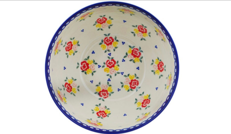 Ceramika Bona Polish Pottery, Sunny Side Blooms, Mixing/Serving Bowl