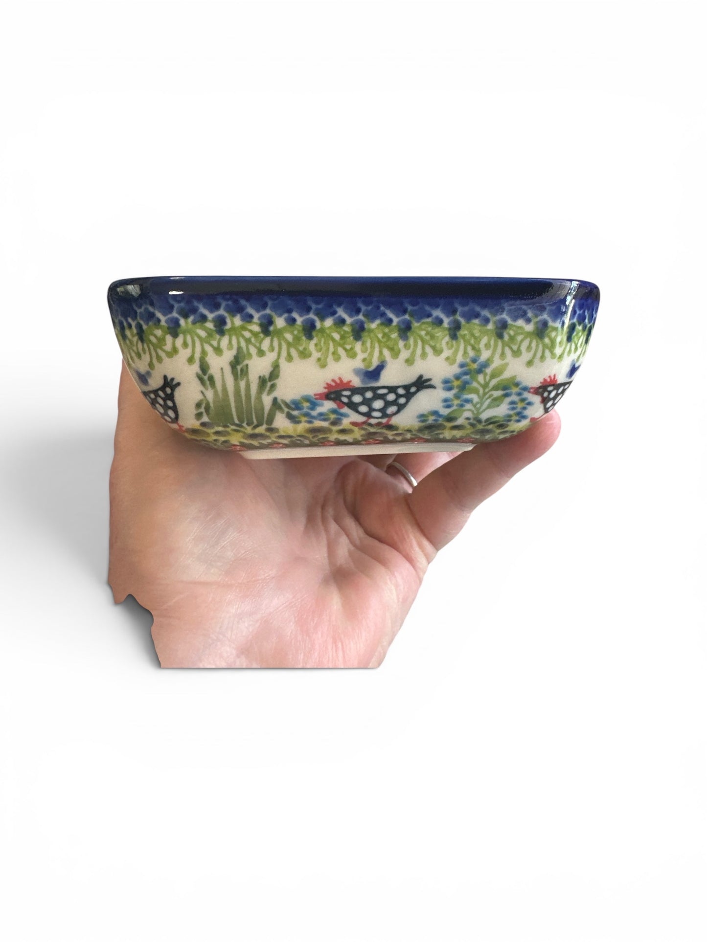 Kalich, Art Level A, Black Polka Chicken, Square Bowl